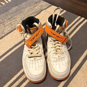 NIKE AIR FORCE 1 MID "I GOT NEXT" White Orange Black SZ 9 DV2134-100 Swoosh '22